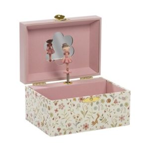 CAJA DE MUSICA JOYERO ROSA