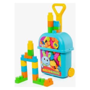 CARRITO CON 20 BLOQUES AZUL