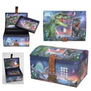 DINO WORLD COFRE DEL TESORO CON CODIGO SONIDO Y LUZ