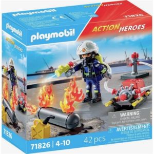 PLAYMOBIL BOMBERO CON BOMBA DE AGUA