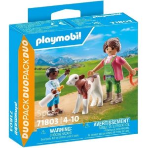 PLAYMOBIL GRANJERA CON TERNERO