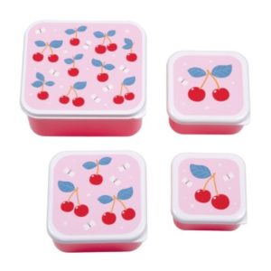 SET 4 CAJAS ALMUERZO CEREZAS