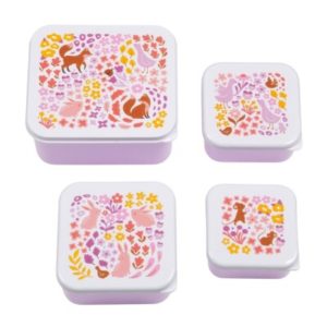 SET 4 CAJAS ALMUERZO FLORES