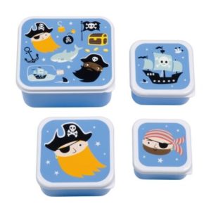 SET 4 CAJAS ALMUERZO PIRATAS