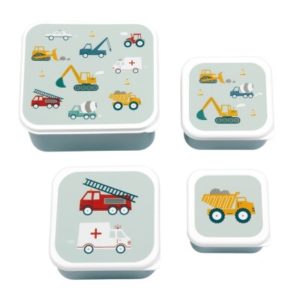 SET 4 CAJAS ALMUERZO VEHICULOS