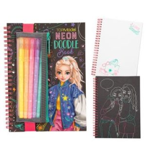 TOP MODEL DOODLE BOOK NEON CON SET DE BOLIGRAFOS NEON